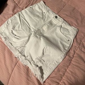 White jean skirt